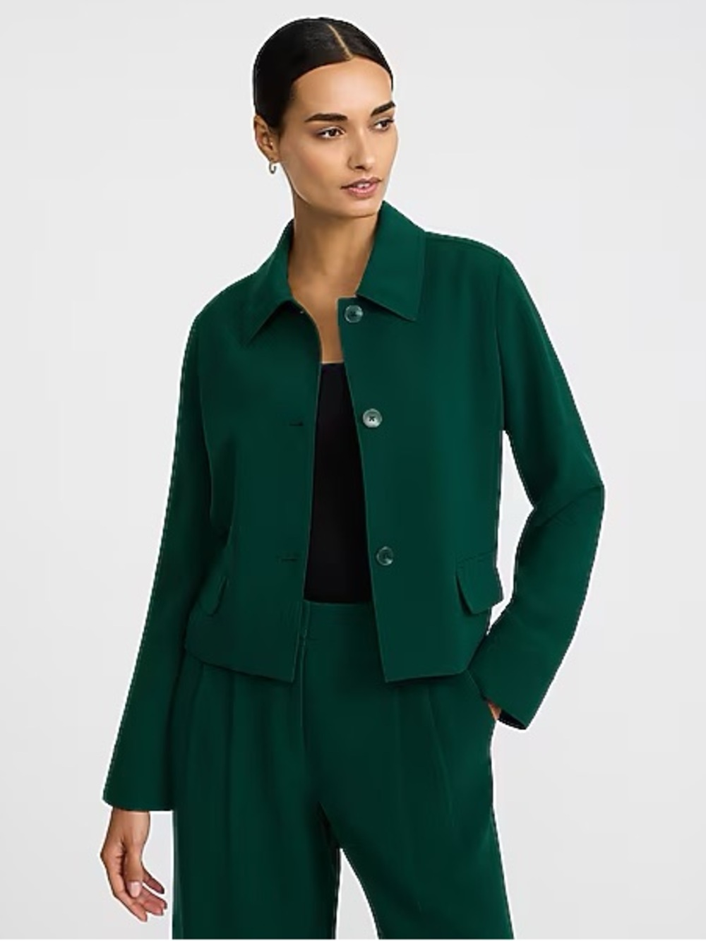 NWT Signature Crepe Collared Jacket